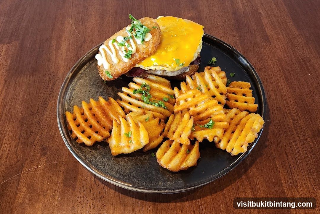 Breakfast Sandwich with Waffle Fries
