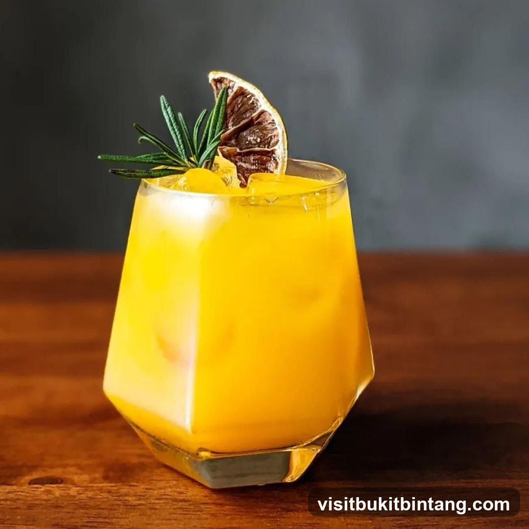 Orange Cocktail with Rosemary and Dried Orange Slice