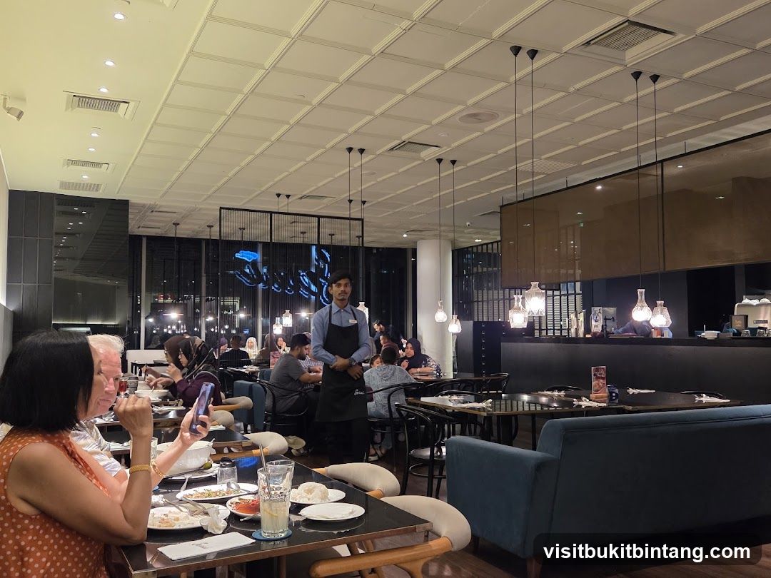 Restaurant Interior with Diners and Staff