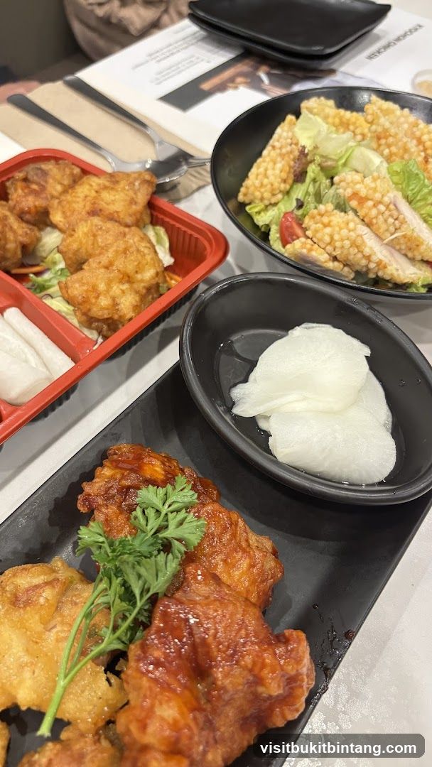 Fried Chicken and Salad