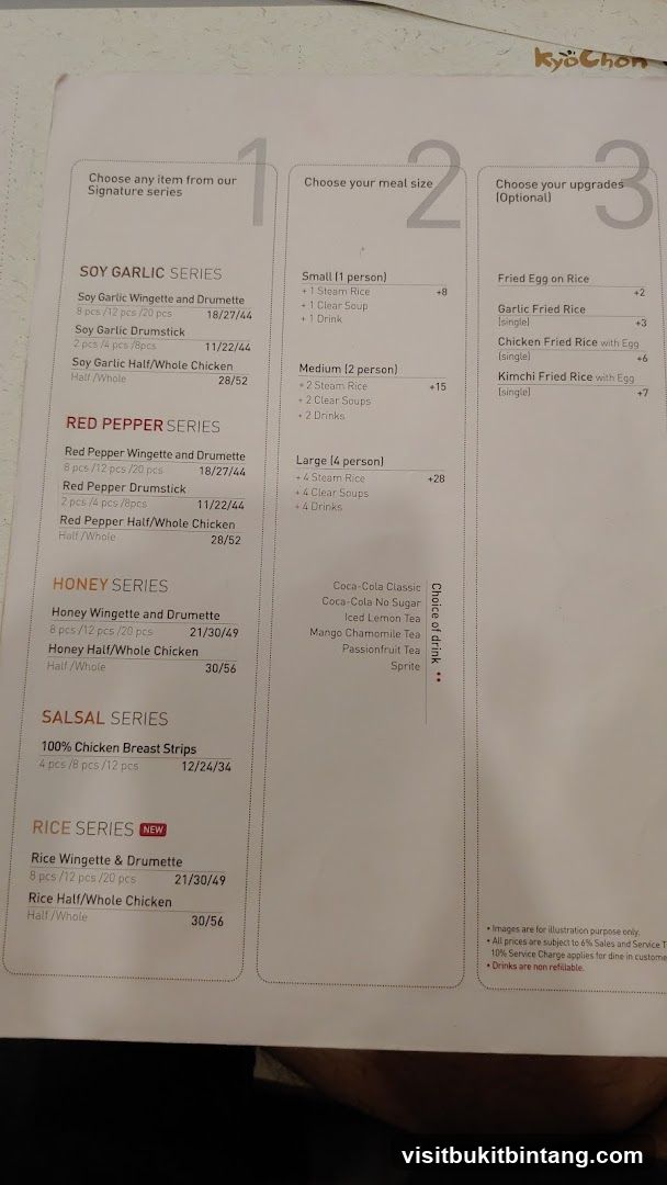 Kyo Chon Menu