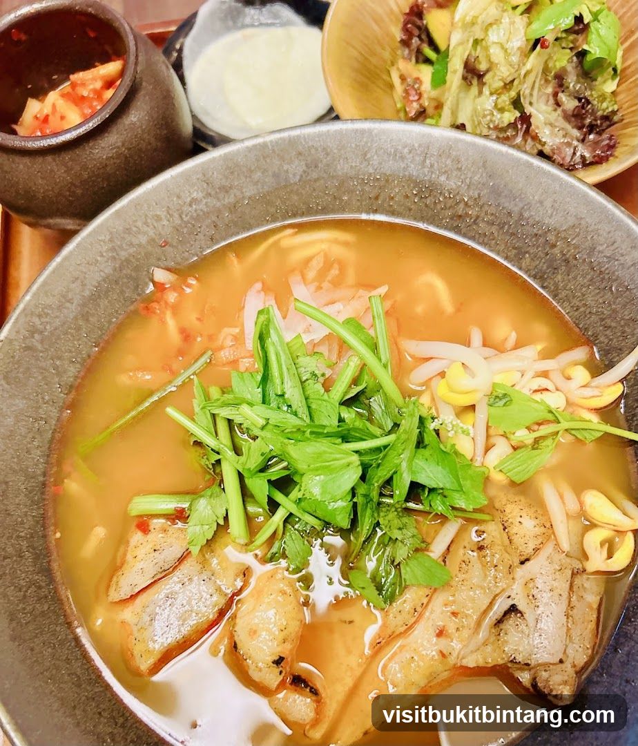 Spicy Noodle Soup with Side Dishes