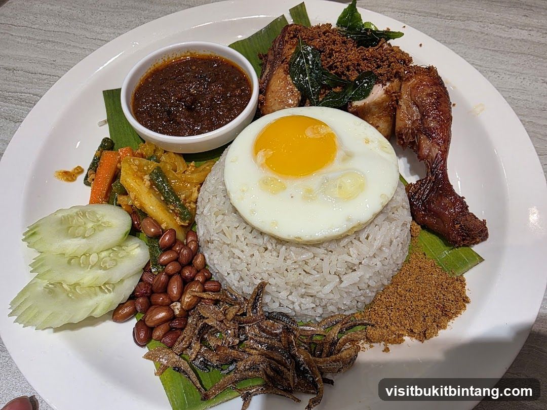 Nasi Lemak with Fried Chicken