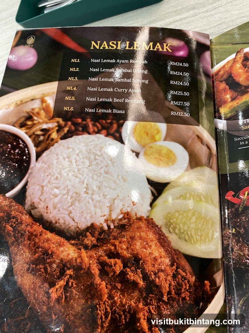 Nasi Lemak Menu