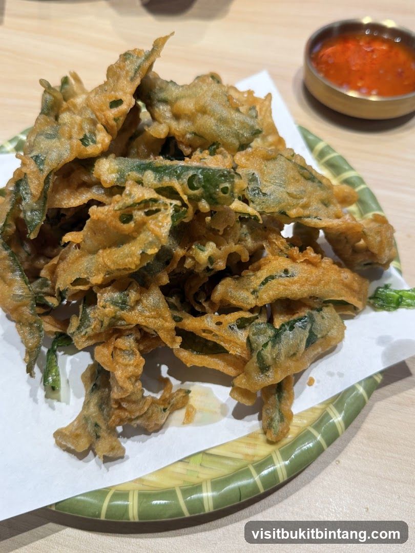 Fried Green Leaves with Dipping Sauce