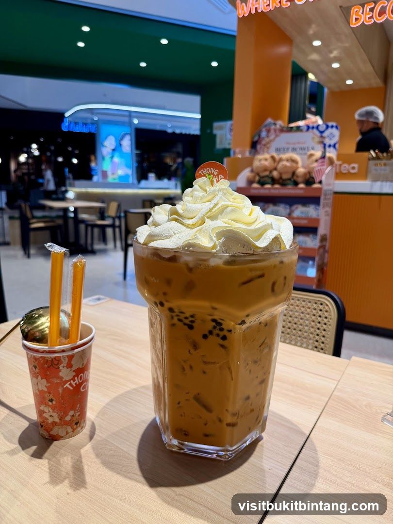 Iced Thai Tea with Whipped Cream
