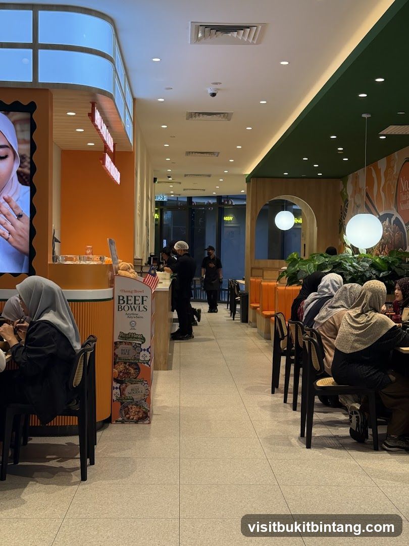 Restaurant Interior with Seating and Menu Display