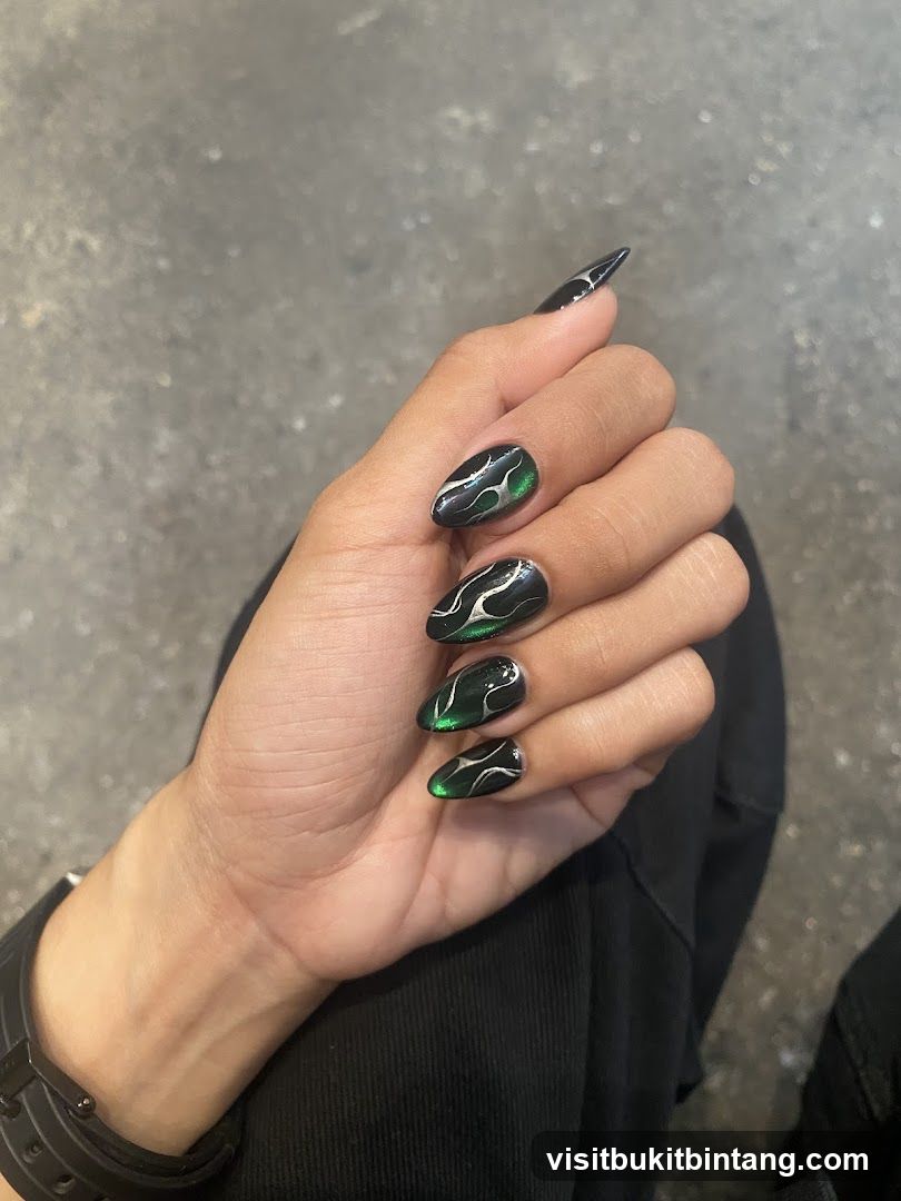 Nails with flame design