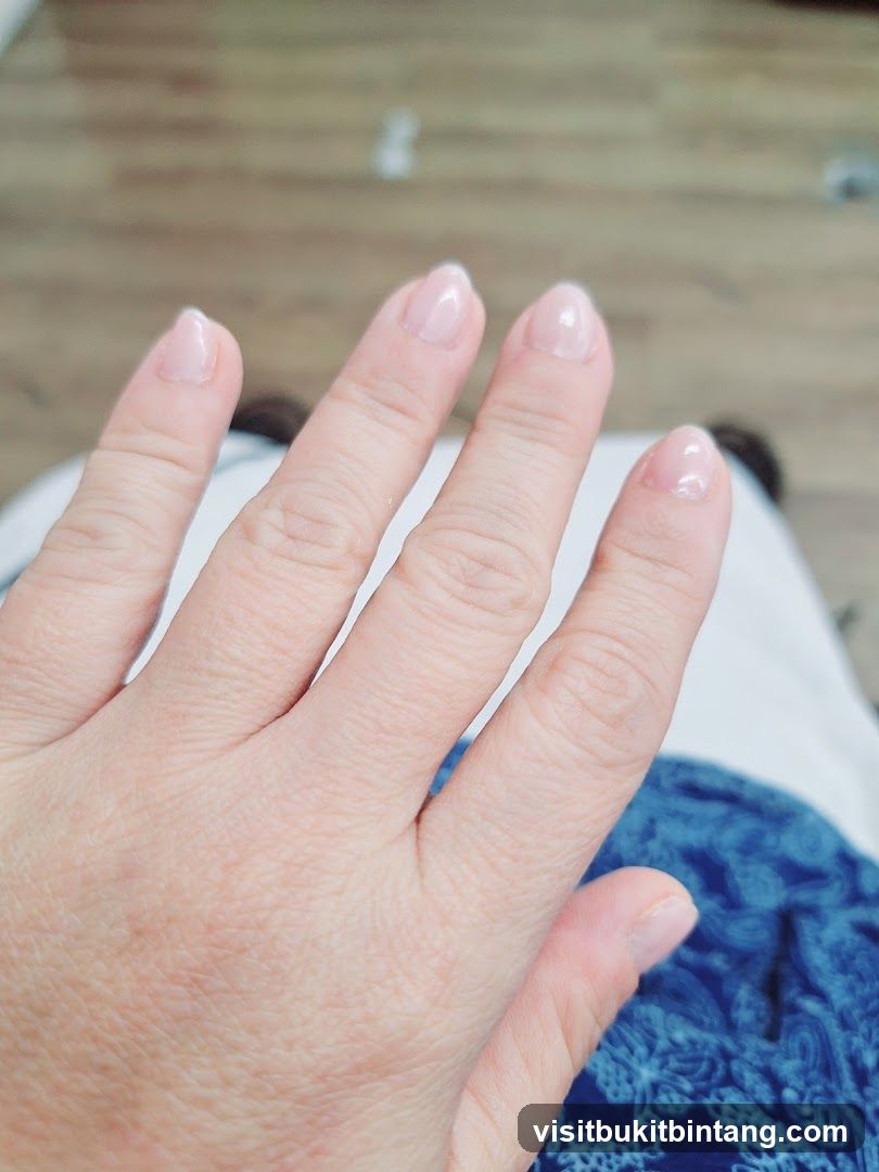 Freshly manicured nails