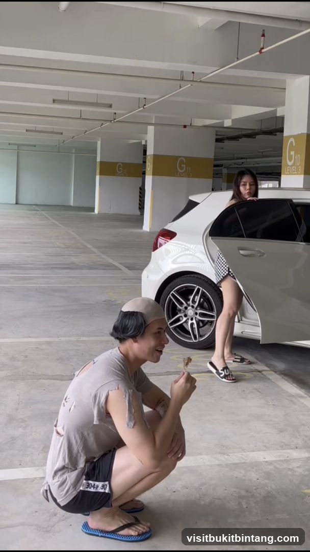 People in a parking garage
