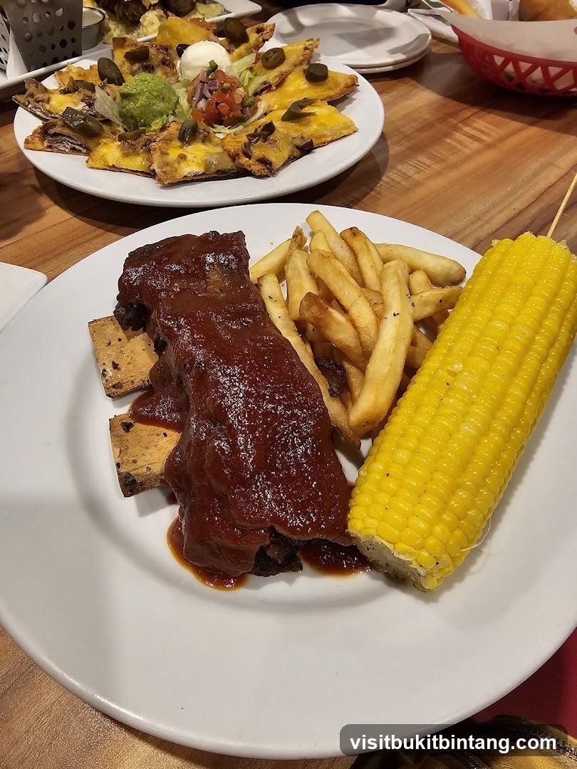 BBQ Ribs with Fries and Corn