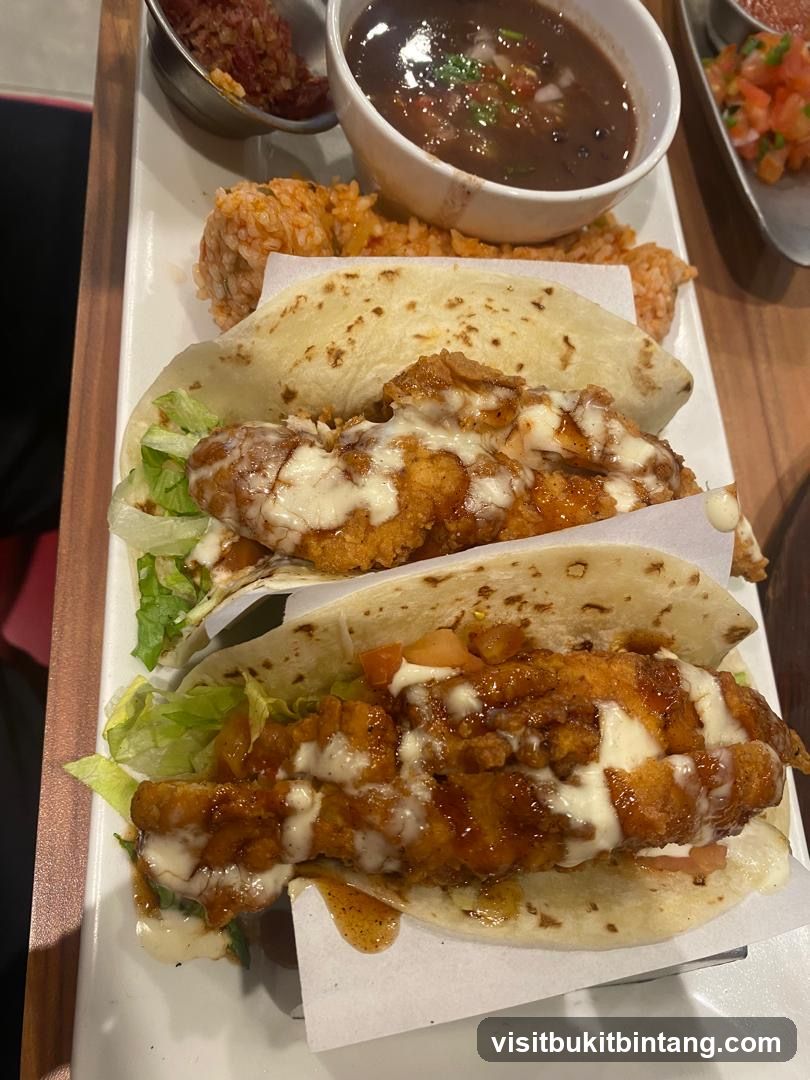 Chicken Tacos with Rice and Beans