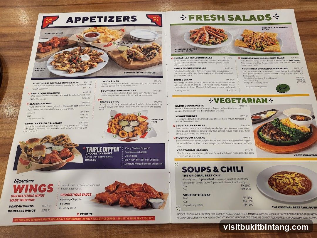 APPETIZERS, FRESH SALADS, VEGETARIAN, SOUPS & CHILI