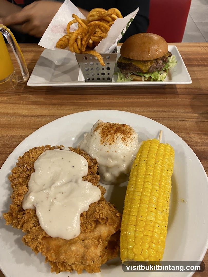 Burger and Fried Chicken Meal