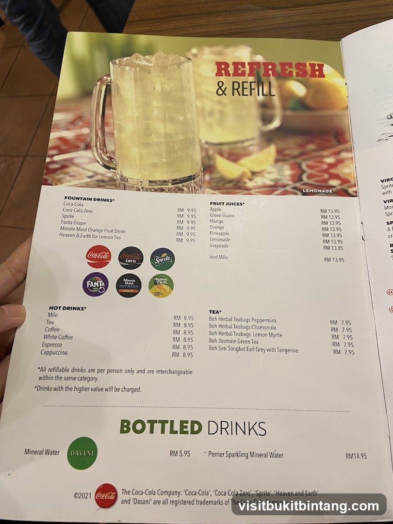 Refresh & Refill Menu
