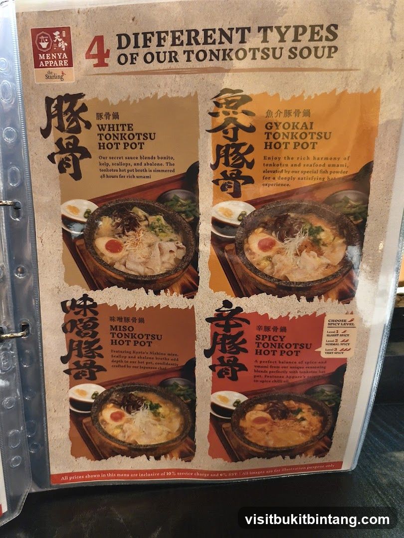 4 DIFFERENT TYPES OF OUR TONKOTSU SOUP