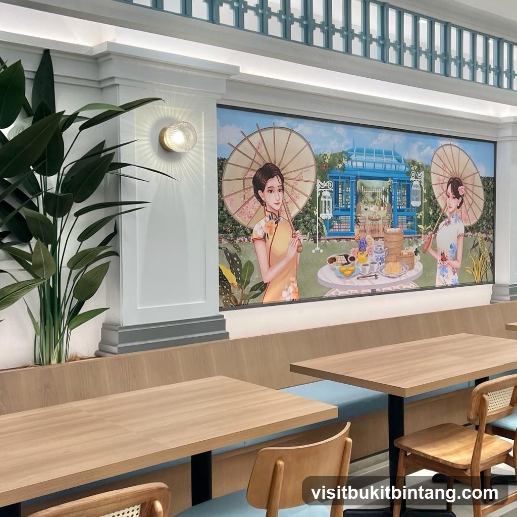 Restaurant Interior with Mural