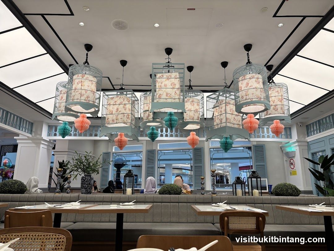 Restaurant Interior with Birdcage Chandeliers