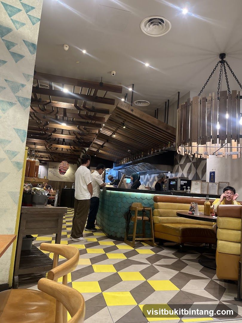 Restaurant Interior with Unique Flooring