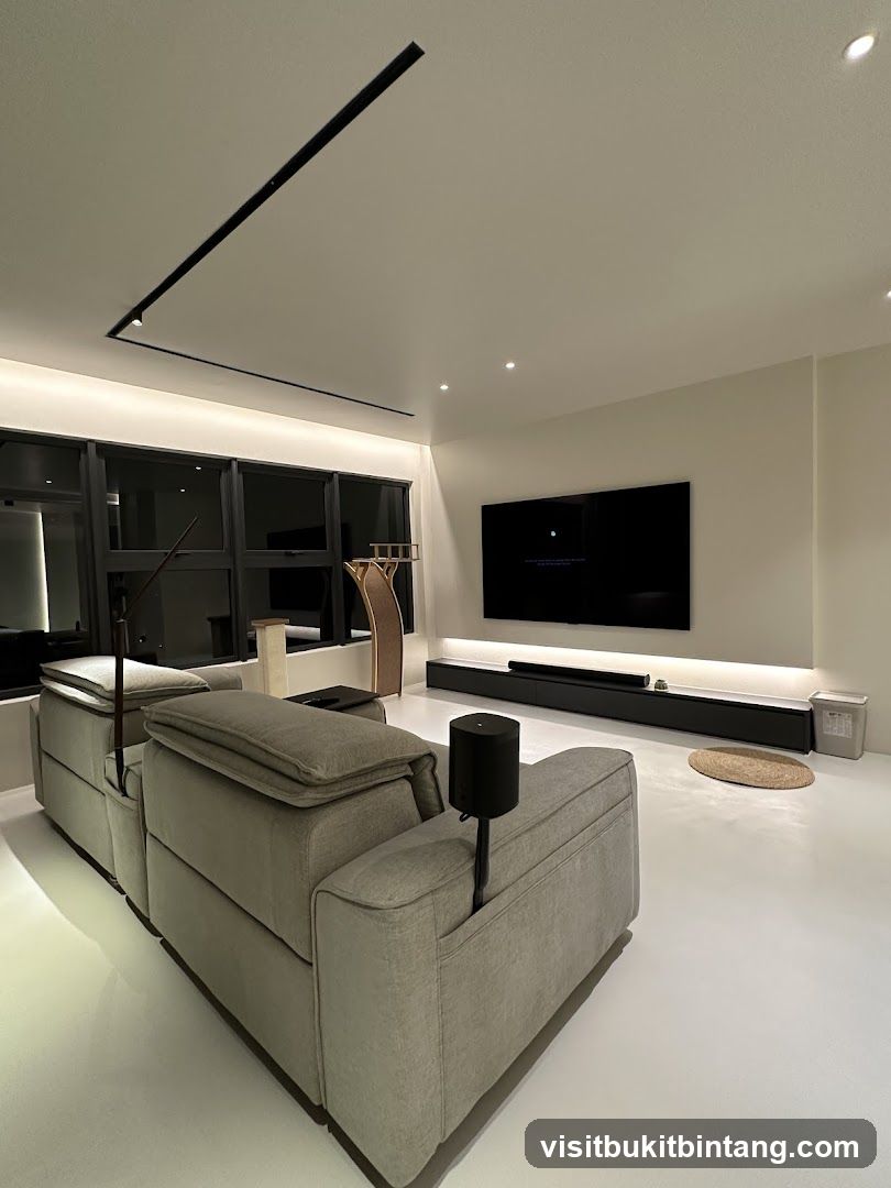 Modern Living Room with Entertainment Setup