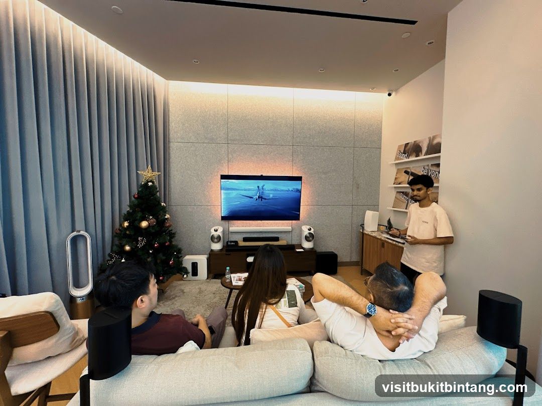 People watching TV in a modern living room