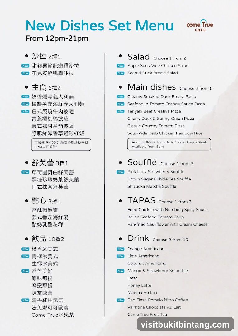 New Dishes Set Menu