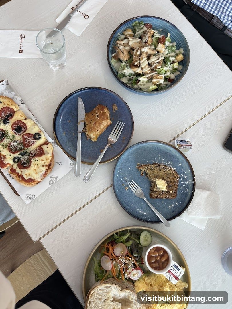Table with various food items