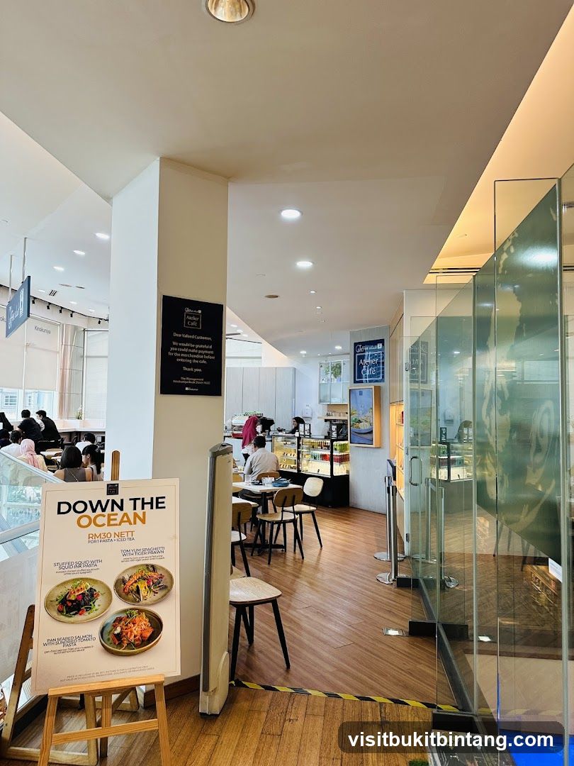 Cafe Interior with Menu Display