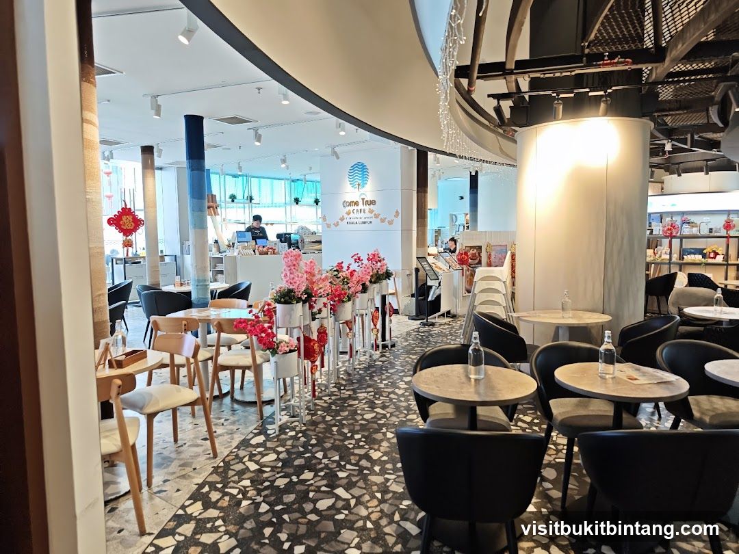 Cafe Interior with Seating and Decorations