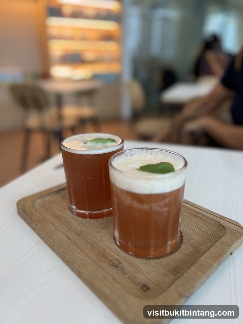 Two drinks on a tray