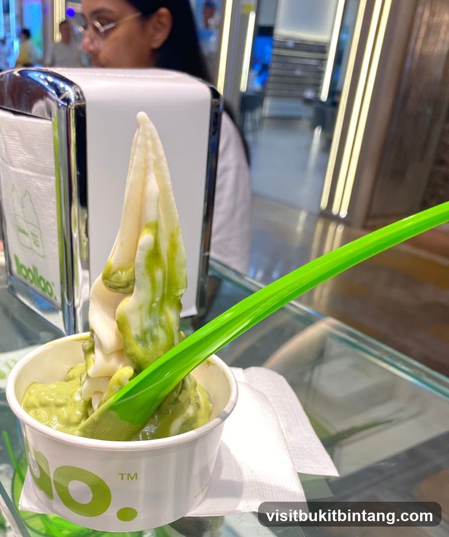 Soft Serve Ice Cream with Matcha Drizzle