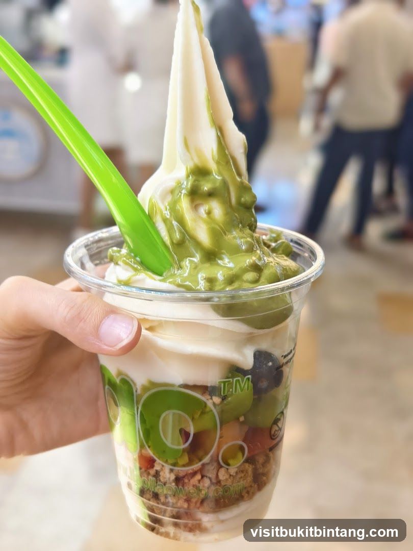 Yogurt Parfait with Matcha Drizzle