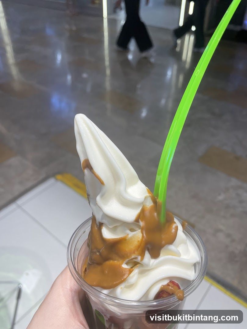 Soft Serve Ice Cream with Caramel Drizzle
