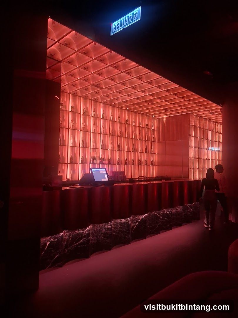 Bar Interior with Red Lighting