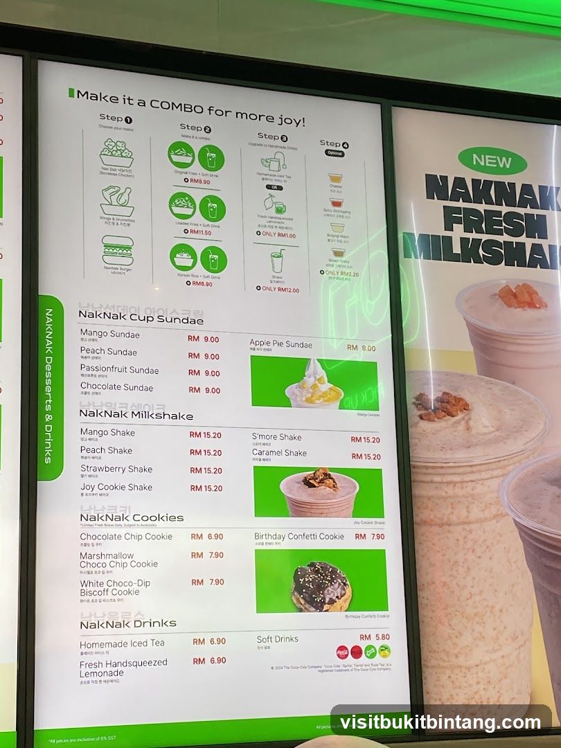 NakNak Desserts & Drinks Menu