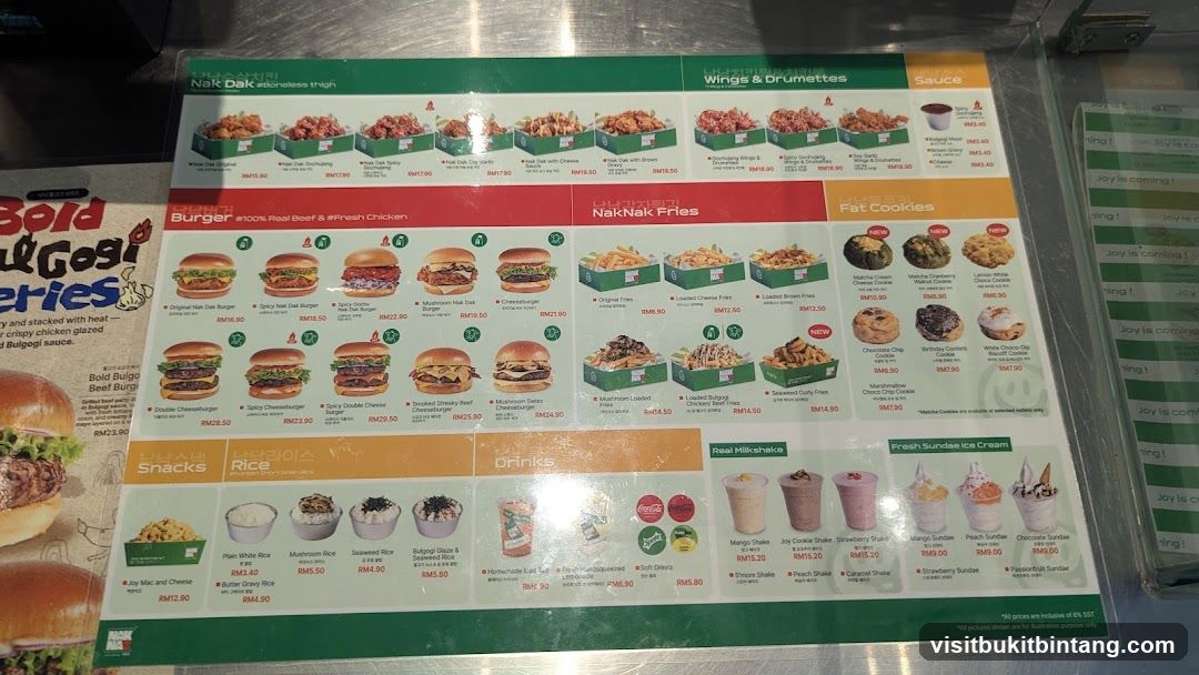 Nak Dak Menu