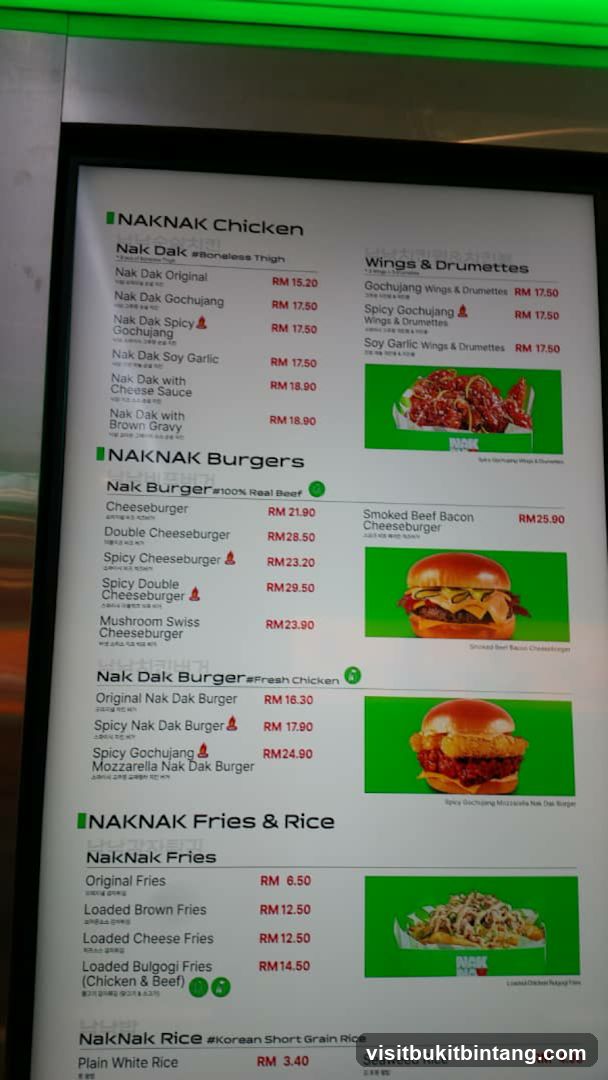 NAKNAK Chicken Menu