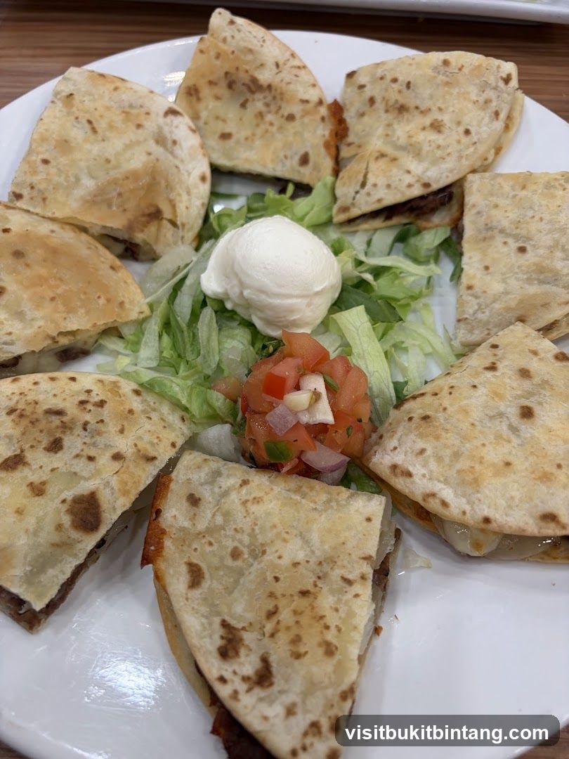 Quesadillas with Pico de Gallo and Sour Cream