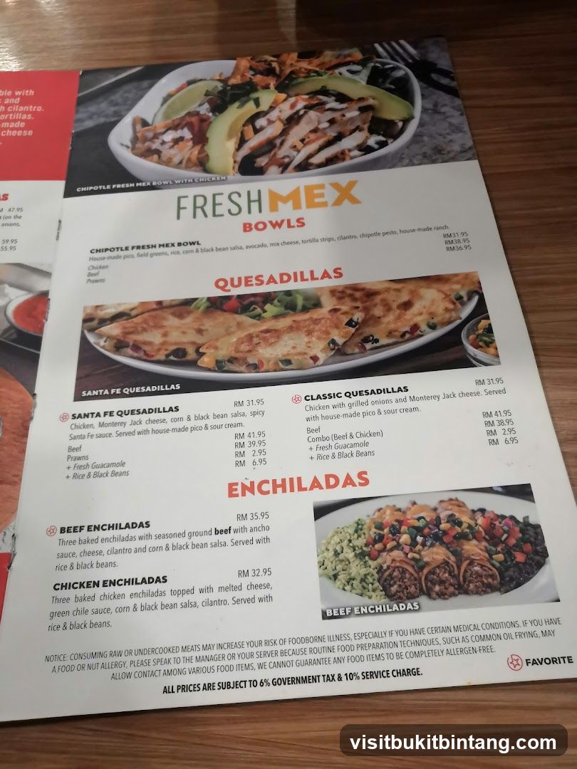 Fresh Mex Bowls, Quesadillas, Enchiladas