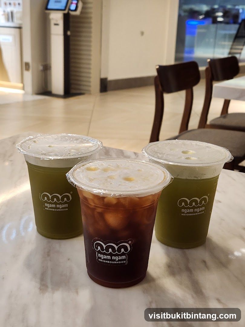 Three drinks on a table