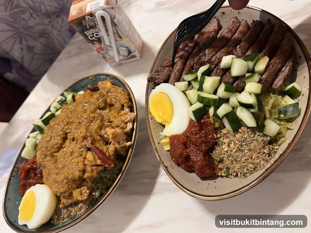 Two Bowls of Food with a Drink