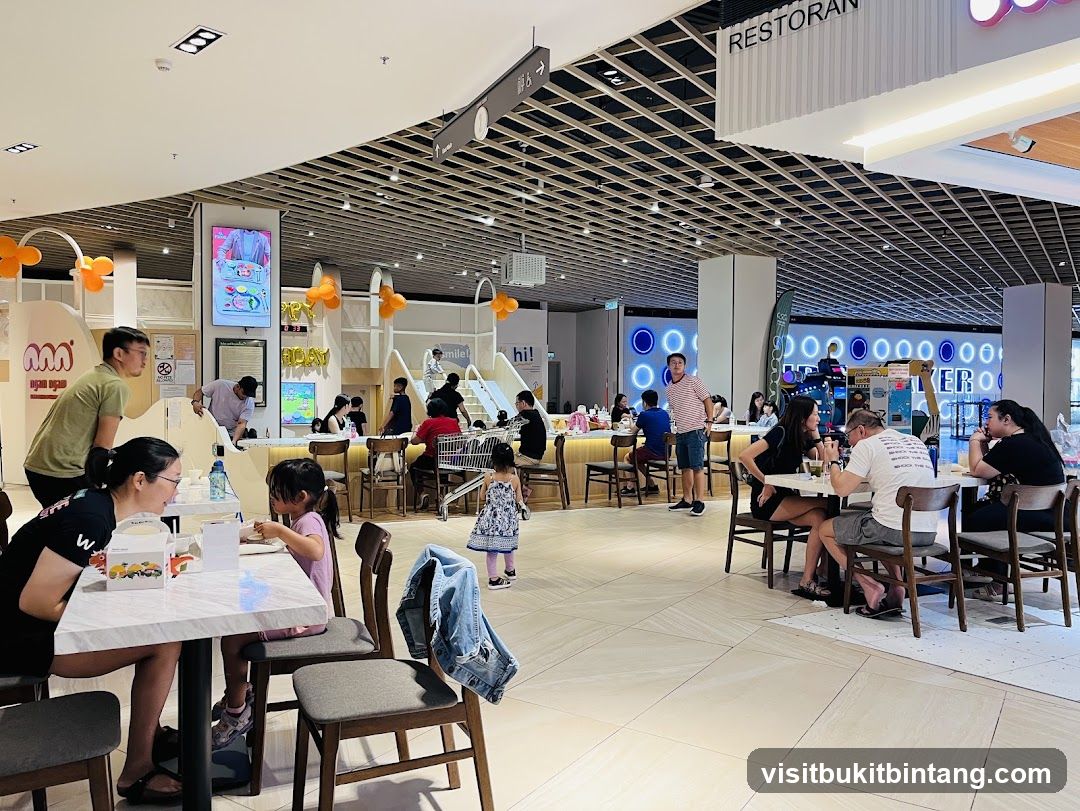 Indoor dining area with play space