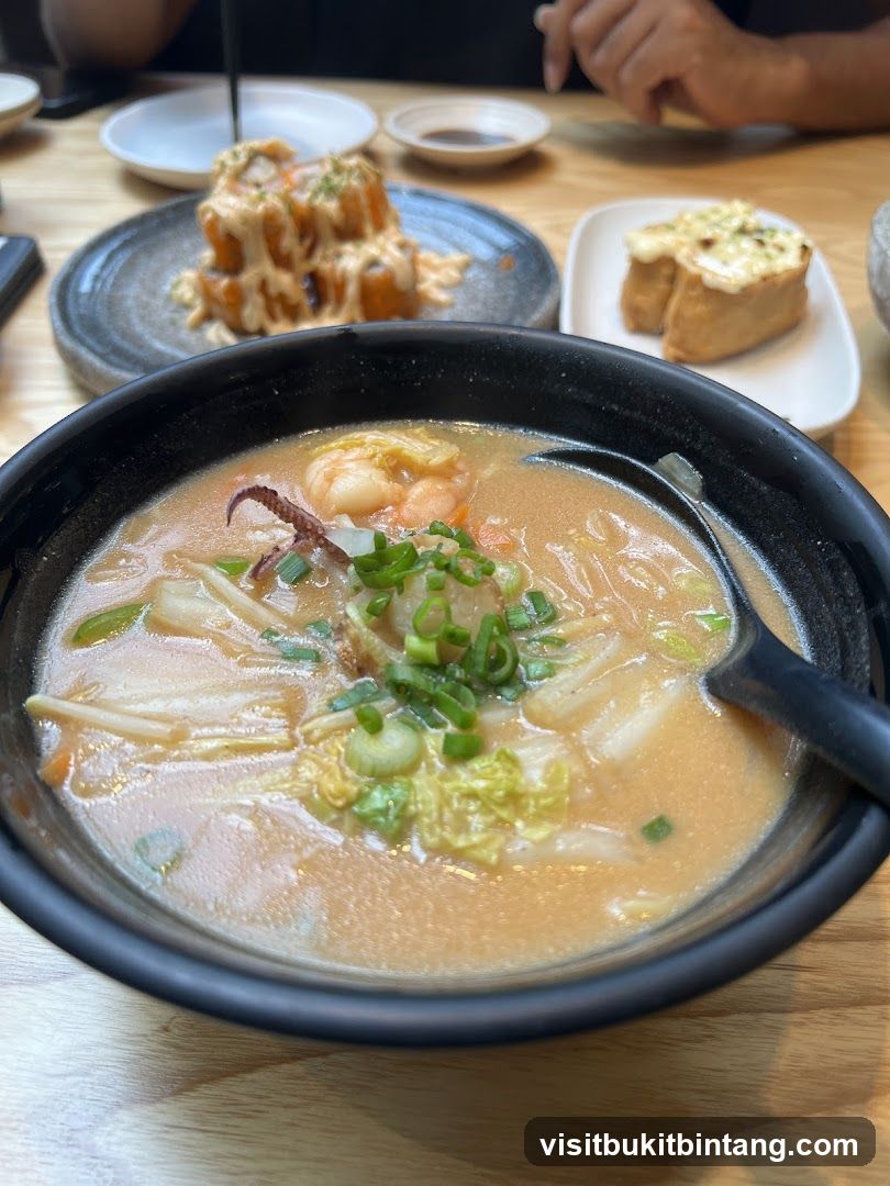 Bowl of Ramen with Shrimp and Squid