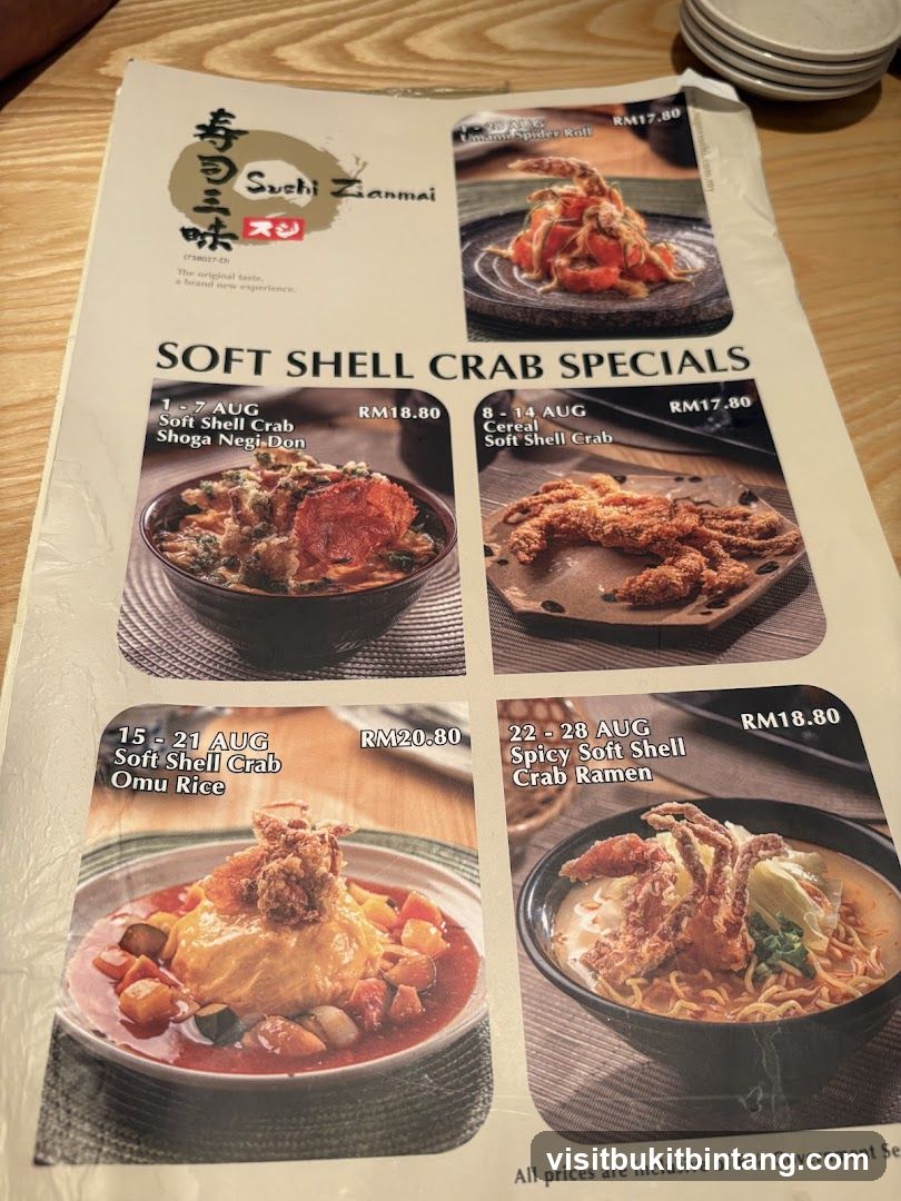 Sushi Zanmai Soft Shell Crab Specials
