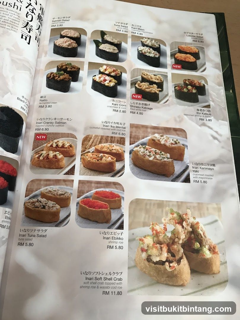 Sushi Menu