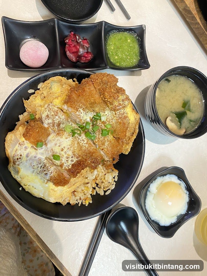 Katsudon with sides