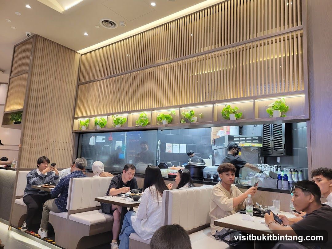 Diners in a modern restaurant