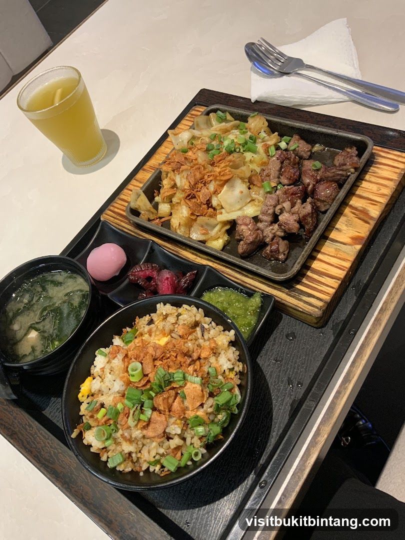 Meal with Fried Rice and Beef
