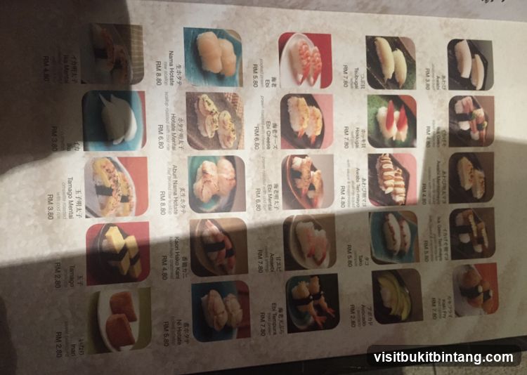 Sushi Menu