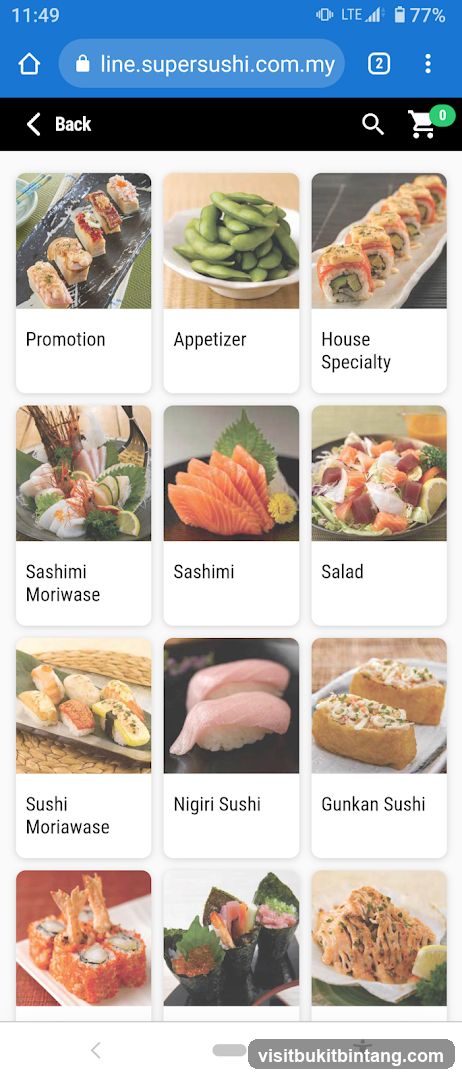 Sushi Menu